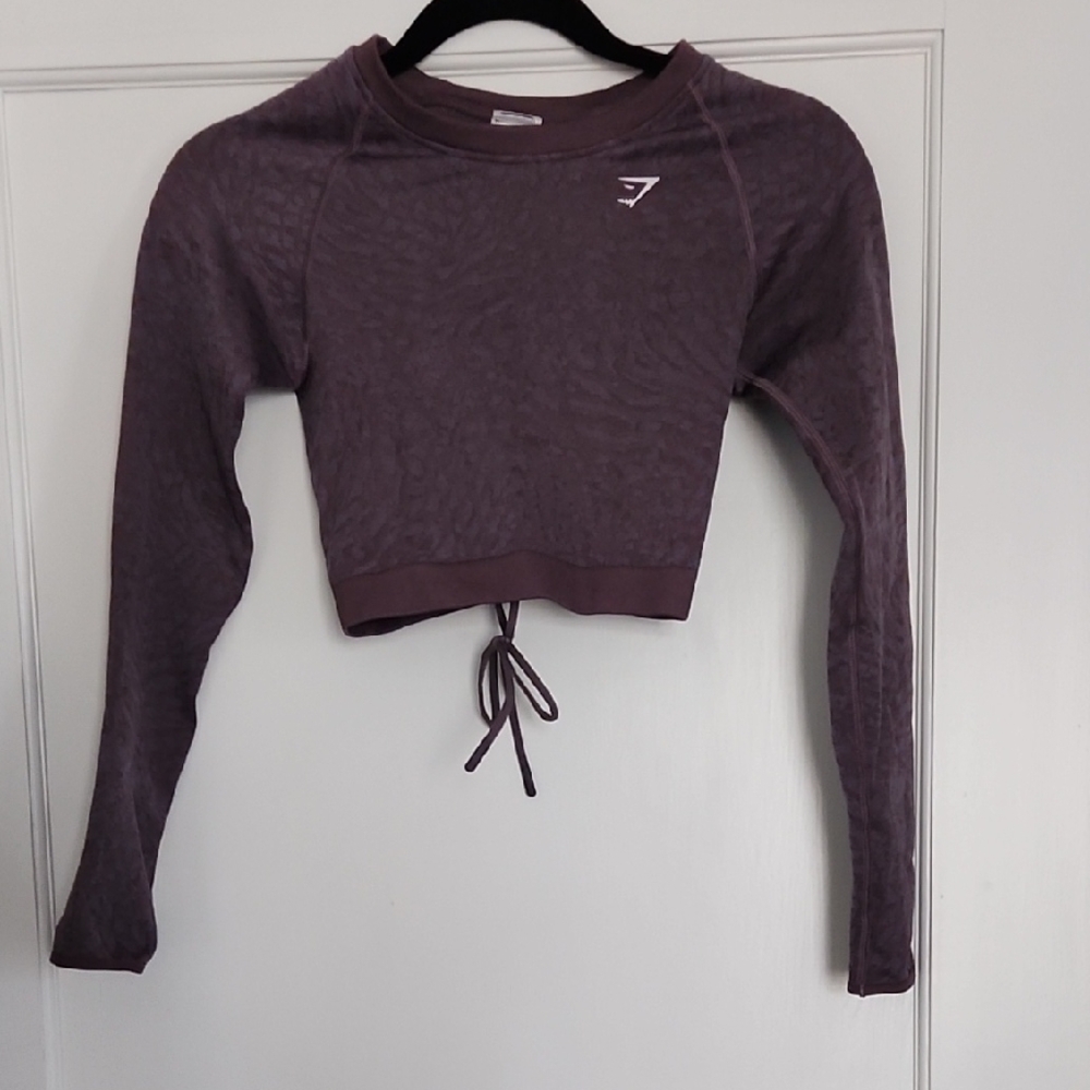 Gymshark Purple Camo Crop Workout Top